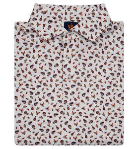Golf Polos: Donald Ross Men's Day Of The Dead Polo - White/Multi