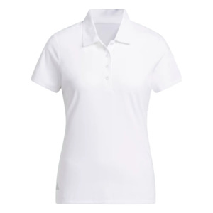 Golf Polos: Adidas Ladies Ultimate365 Solid Polo - White