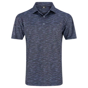 FootJoy Broken Stripe Pique Polo - Black/Periwinkle