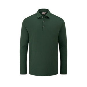 PING Men`s Demitri Long Sleeve Polo Shirt - Gorse Green
