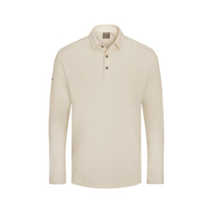PING Men`s Demitri Long Sleeve Polo Shirt - Egret