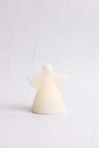 Christmas: Winged White Angel Candle 13.5cm
