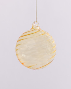 Christmas: Champagne Spiral Glass Bauble