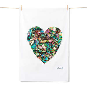 Tea Towels: Paua Heart Tea Towel