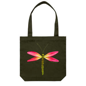 Tote Bags: Lily Dragonfly Tote Bag