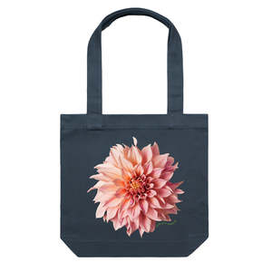 Pink Dahlia Flower Tote Bag