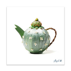 Silver Leucadenron Teapot Fine Art Print