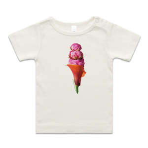 Organic Infant Wee Tees: Peony Ice Cream Infant Wee Tee