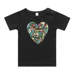 Organic Infant Wee Tees: Paua Heart Infant Wee Tee
