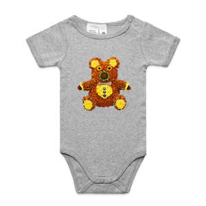 Organic Infant Baby Grows: Chrysanthemum Teddy Bear Infant Babygrow