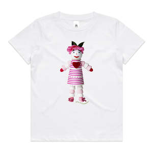 Kids Cotton Tee Shirts: Marshmallow Doll Kids Tee Shirt