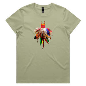 Womans Cotton Tee Shirts: Feather Dress Woman's Tee Shirt