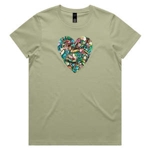 Womans Cotton Tee Shirts: Paua Heart Woman's Tee Shirt