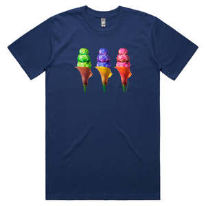 Mens Cotton Tee Shirts: Peony Ice Creams Men's Tee Shirt