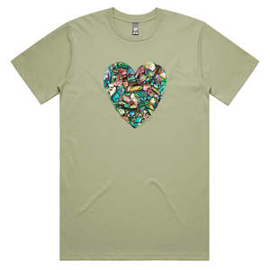 Mens Cotton Tee Shirts: Paua Heart Men's Tee Shirt