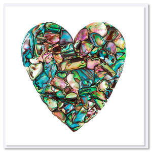 Paua Heart Greeting Card