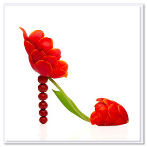 Red Tulip Shoe Greeting Card