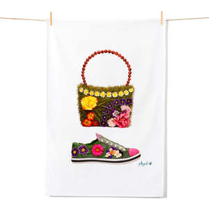 Tea Towels: Daisy Chain Bag & Pansy Shoe Tea Towel