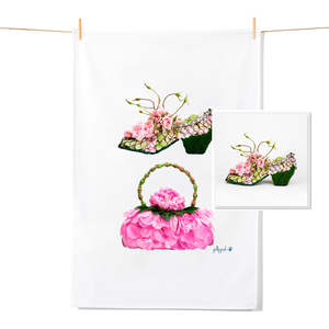Shoe & Bag - Tea Towel & Free Card Gift Set