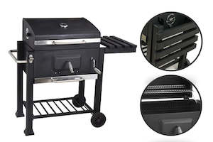 HOME: Charcoal BBQ Trolley Garden Outdoor Stainless Steel Grill Barbeque
