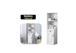 30x30x150cm Corner Storage Shevles Shelf Bookshelf Bookcase Organsier