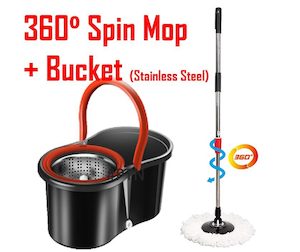HOME: 360 Spin Mop + Bucket Set Magic Mop Rotate Spinning Microfiber Amazing Mop