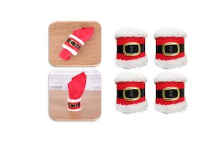 HOME: 4pcs Christmas Napkin Holder Cover Towel Napkins Dress Up Santa Claus