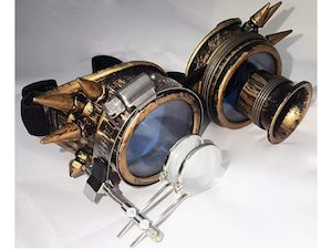 Eyes: Steampunk Goggles, Colored Lenses& Ocular Loupe Victorian Style