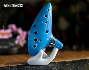 New 12 Hole Ocarina Ceramic Alto C Vessel Flute Wind Instrument