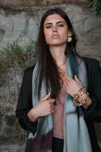 SEAWEED SUNSETS skinny wool scarf