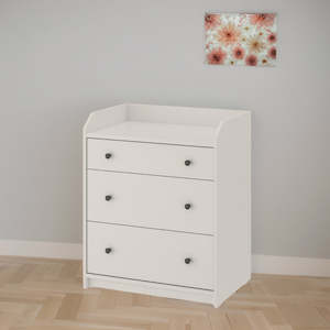 HAUGA: IKEA HAUGA Chest of 3 drawers, white, 70x84 cm