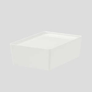 IKEA KUGGIS Box with lid, white, 26x18x8 cm