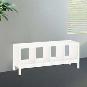 H Shelving Bookcase: IKEA KALLAX Shelving with underframe, white, 147x59 cm