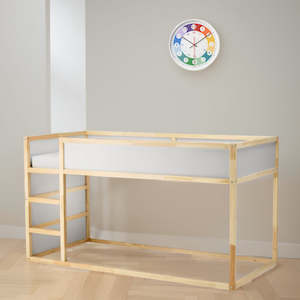 Childrens Beds: IKEA KURA Reversible bed w a foam mattress, pine, 90x200 cm