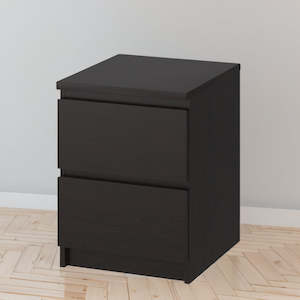 Bedside Tables: IKEA MALM Chest of 2 drawers, black-brown, 40x55 cm