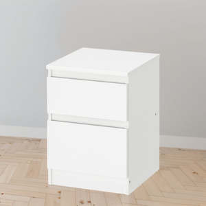 Bedside Tables: IKEA KULLEN Chest of 2 drawers, white, 35x49 cm