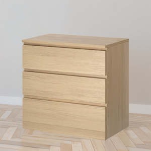 Chest Of Drawers Drawer Units: IKEA MALM Chest of 3 drawers, oak veneer, 80x78 cm