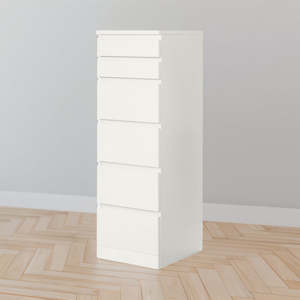 Chest Of Drawers Drawer Units: IKEA MALM 6 Drawers with mirror, white, 40x123 cm