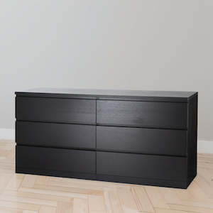 Chest Of Drawers Drawer Units: IKEA MALM Chest of 6 drawers, black-brown, 160x78 cm