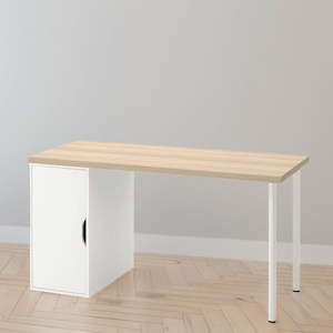 Tables Chairs: IKEA LAGKAPTEN / ALEX Desk, 140x60 cm, oak/white storage