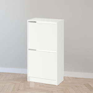 Shoe Strorage: IKEA BISSA Shoe cabinet with 2 doors, white, 49x28x93 cm