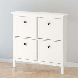 IKEA HEMNES Shoe cabinet with 4 doors, white, 107x22x101 cm