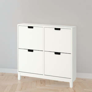 IKEA STALL Shoe cabinet with 4 doors, white, 96x17x90 cm