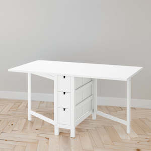 Dresser Dinning: IKEA NORDEN Gateleg table, white, 26/89/152x80 cm