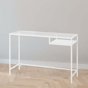 Tables Chairs: IKEA VITTSJO Laptop table, white/glass, 100x36 cm (Sample clearance)