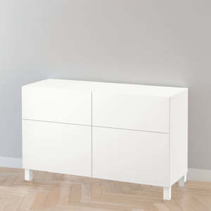 Besta Cabinets: IKEA BESTA Cabinet w 2 doors/2 drawers, white,120x42x74 cm