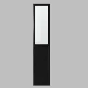 IKEA BILLY OXBERG panel/glass door, black oak effect, 40x192 cm