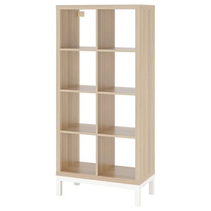 IKEA KALLAX Shelving with underframe, white/black, 147x59 cm