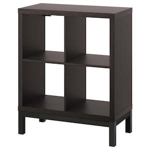 IKEA KALLAX Shelving with underframe, black-brown, 77x94 cm