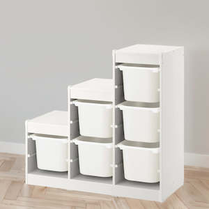 IKEA TROFAST Storage with 6 boxes, white, 99x44x95 cm